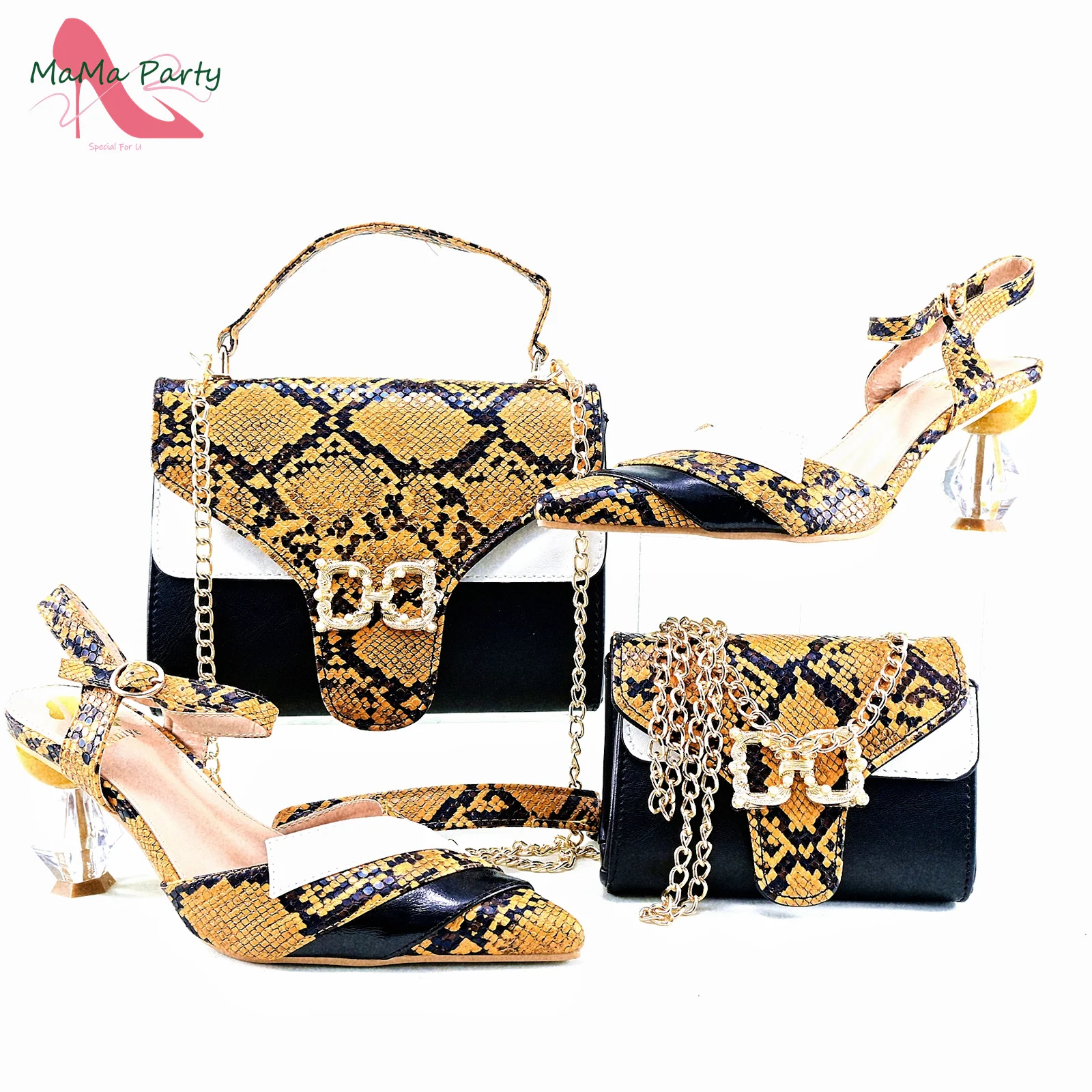 2024 Special Heels Newest Yellow Color Italian Women Shoes and Bag Set High Quality Dress Pointed Toed Pumps for Wedding