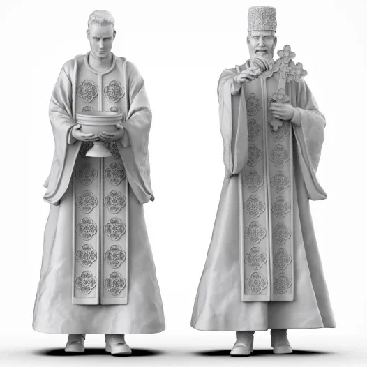 1/35 Die Cast Resin Figure Model Assembly Kit  Russian Priest Set Duo DIY Kit Unpainted Free Shipping