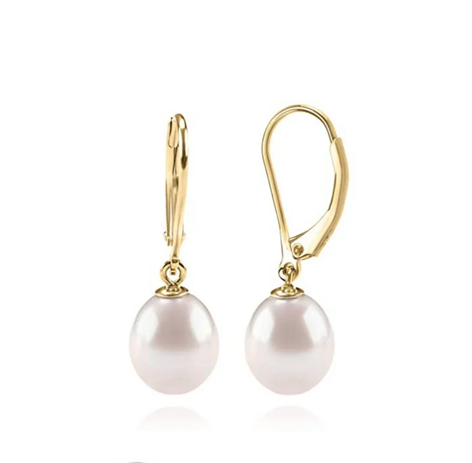 Charming Pair of 10-12mm South Sea White Drip Pearl Dangle Earring 925 Sterling Silver