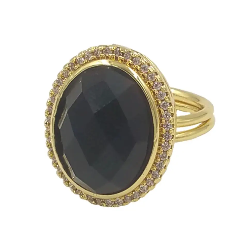 

WT-MR024 WKT 2023 Модное регулируемое кольцо с натуральным камнем и цирконом в изящном стиле, популярное