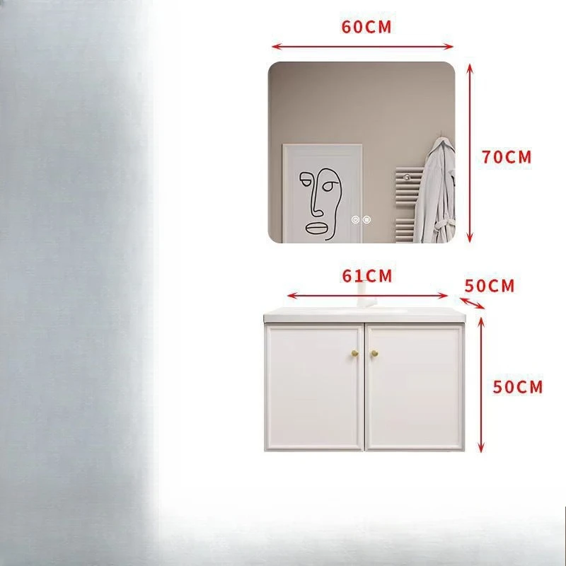 Light French Cream Wind Pure Solid Wood Wash Table French Bathroom Cabinet Integrated Ceramic Basin Combination Intelligent Wash