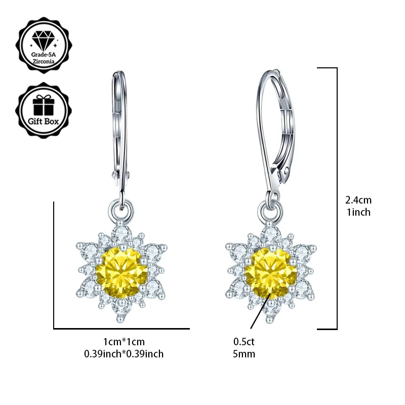 

Серьги LAMVOICE S925 из стерлингового серебра с цирконием, подарки на Рождество для нее, украшения в подарочной упаковке