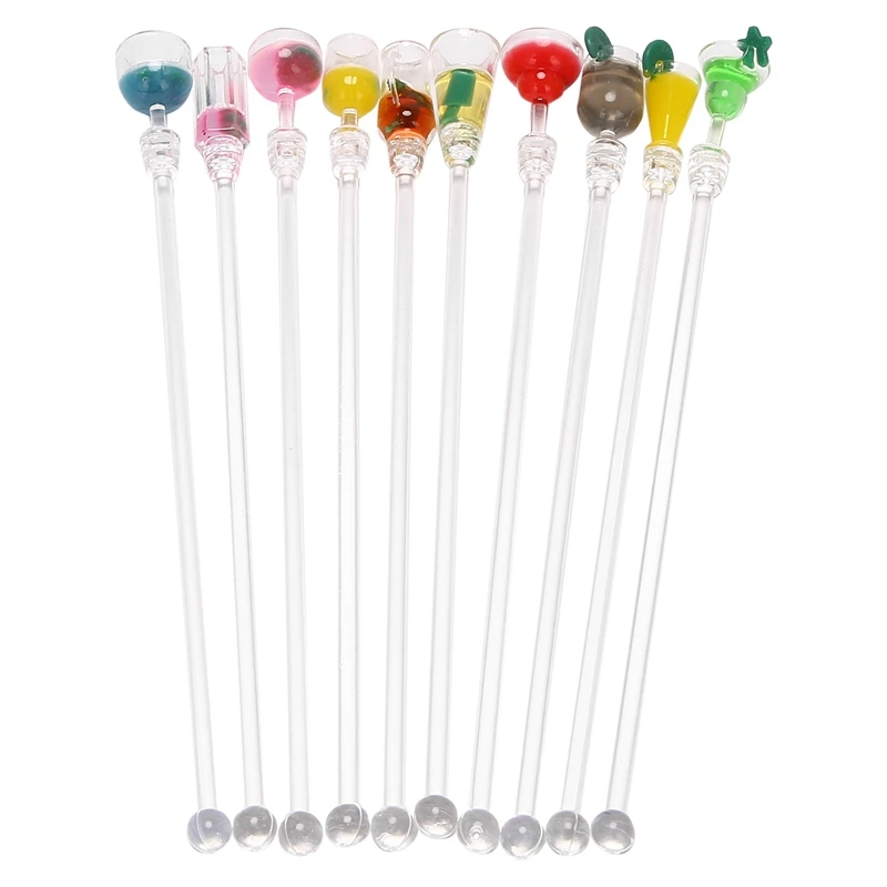 Cocktail 10 Stuks Cocktail Stirrer Drink Mengstaaf Set Acryl Cocktail Mixer Blender Bar Benodigdheden Roerstaafje