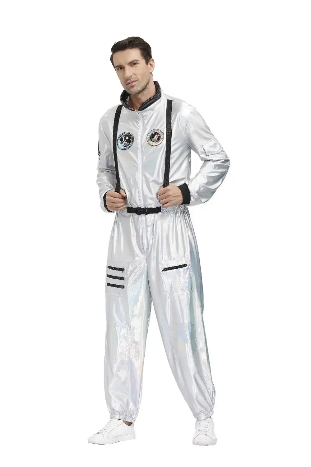 Costume d'astronome adulte pour hommes et femmes, combinaison de pilotes imbibés d'espace, tenue de cosplay de carnaval de Pourim, fête