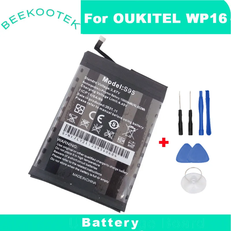 100% Original Battery for OUKITEL WP16 battery 10500mAh Long Standby Time For OUKITEL S95 Battery