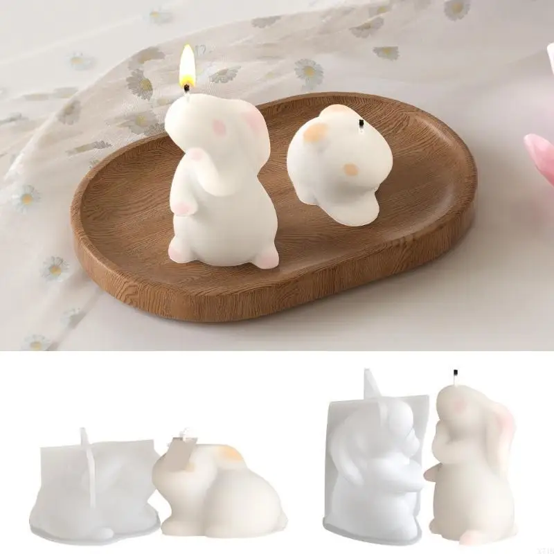 

Rabbit Shaped Mold Gypsum Ornament Mould Home Decoration Molds Handmade Jewelry for Aromatherapies Enthusiasts