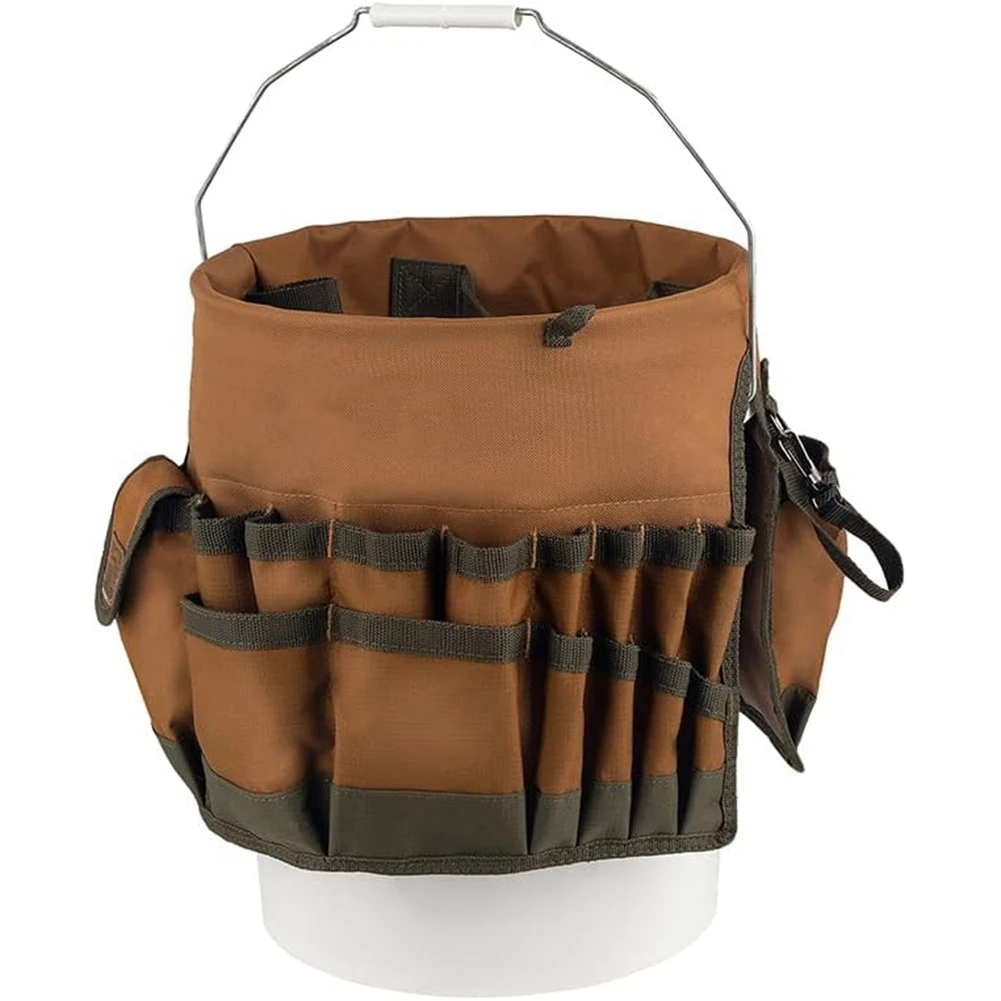 

ABVS For Workshop, Garage& On-The-Go Use- Professional 5-Gallon Bucket Tool Organizer(Brown) Portable