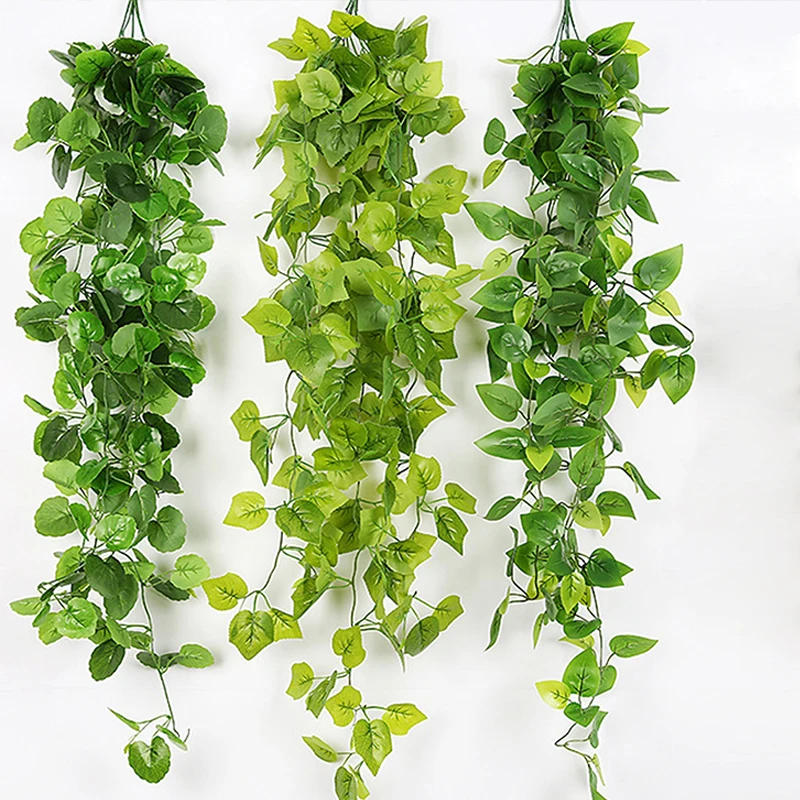 105 cm künstliche Pflanzen Ranken gefälschte grüne Blatt Efeu Kunststoff Wandbehang Faux Scindapsus Crabapple für Hausgarten Hochzeitsdekoration – Detail 8