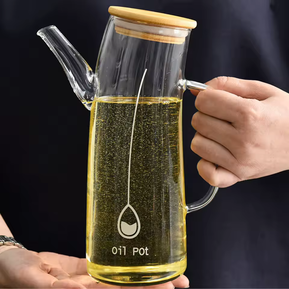 distributeur d’huile en verre