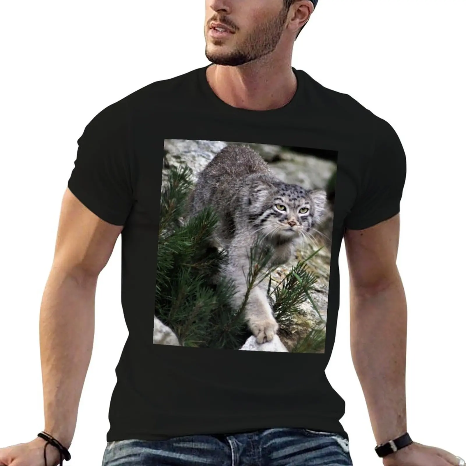 

Pallas Cat Prowl T-Shirt t shirts cotton 100% t shirts for man graphic tees t shirts for man graphic vintage T-shirt
