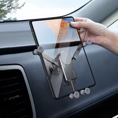 OATSBASF Car Phone Holder Metal For iPhone Samsung Galaxy Z Fold 3 Z Fold 2 Samsung S21 Xiaomi Tablet iPad Gravity Phone Stand