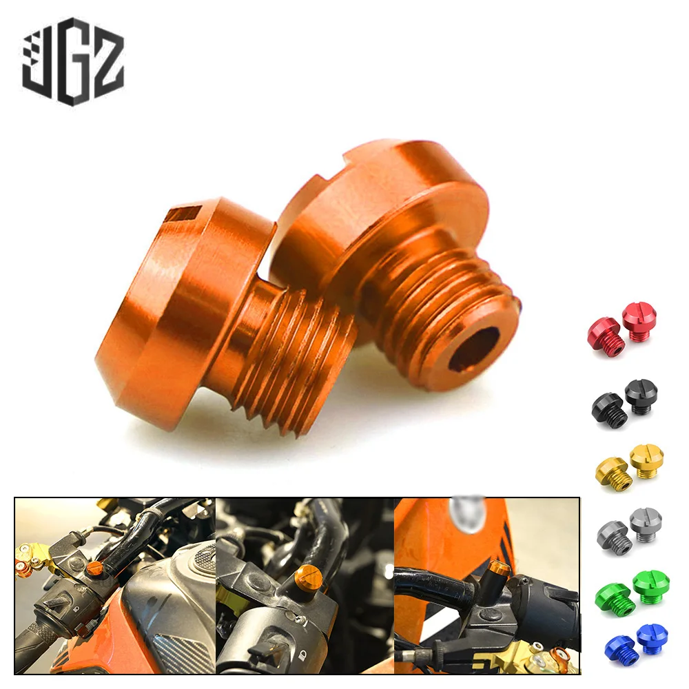 3pcs Orange Motorcycle M10*1.25 CNC Mirrors Hole Plug Screws Cover Caps Thread Adapter Bolts For KTM DUKE RC 125 390 200 250 690