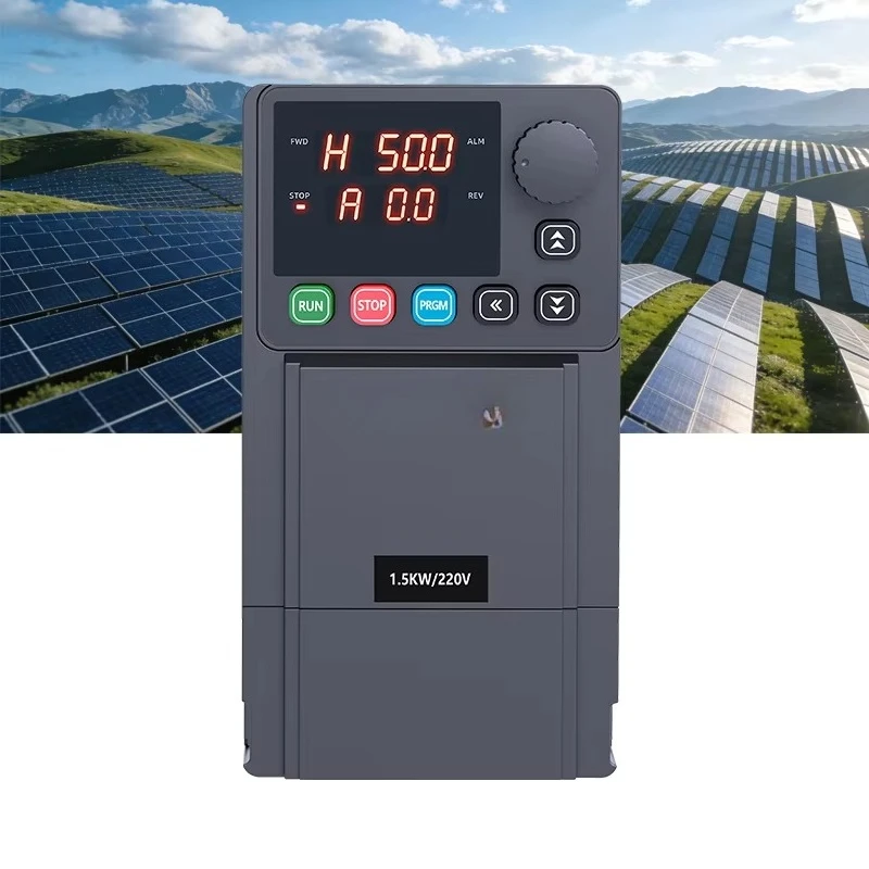 Inversor de Bomba Solar de 1.5kw 2hp 220v M-driver Monofásico de Corriente Continua a Corriente Alterna con Variador de Frecuencia y MPPT
