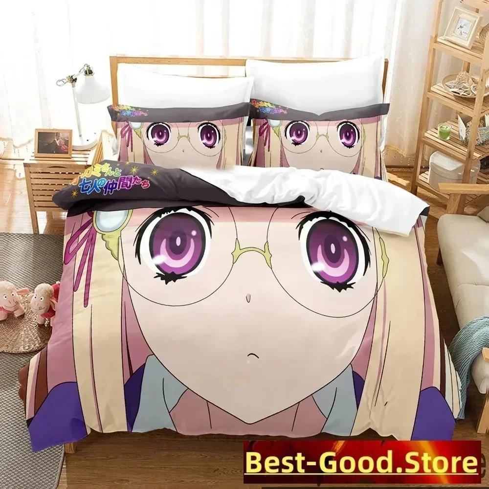 Anime Okami-san and Her Seven Companions Bedding Set Boys Girls Twin Queen King Size Duvet Cover Pillowcase Bed boys Adult