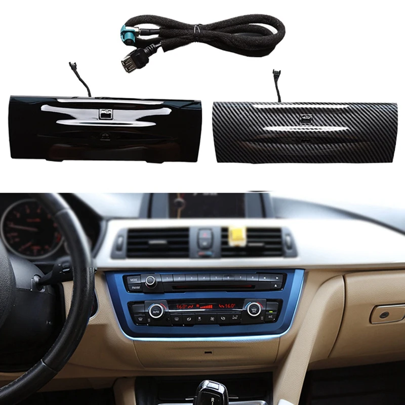 

Black 9 Color Dashboard USB Audio Cover For BMW 3 /GT/4-Series F30 F32 F34 F36 2012-2019