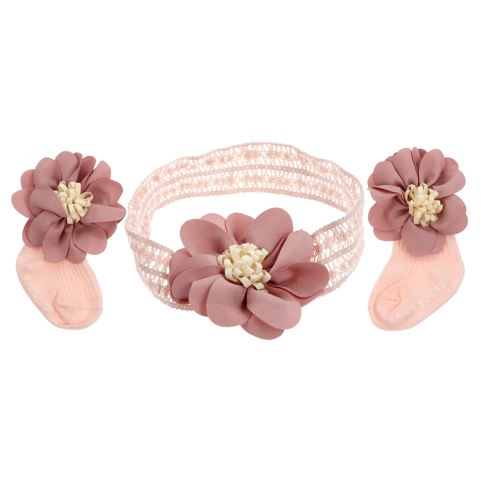 مجموعة واحدة من عصابة رأس الجوارب على شكل زهرة ناعمة ومرنة قابلة للتنفس بطول منتصف الساق رائعة لمستلزمات أعياد الميلاد في الشهر الأول