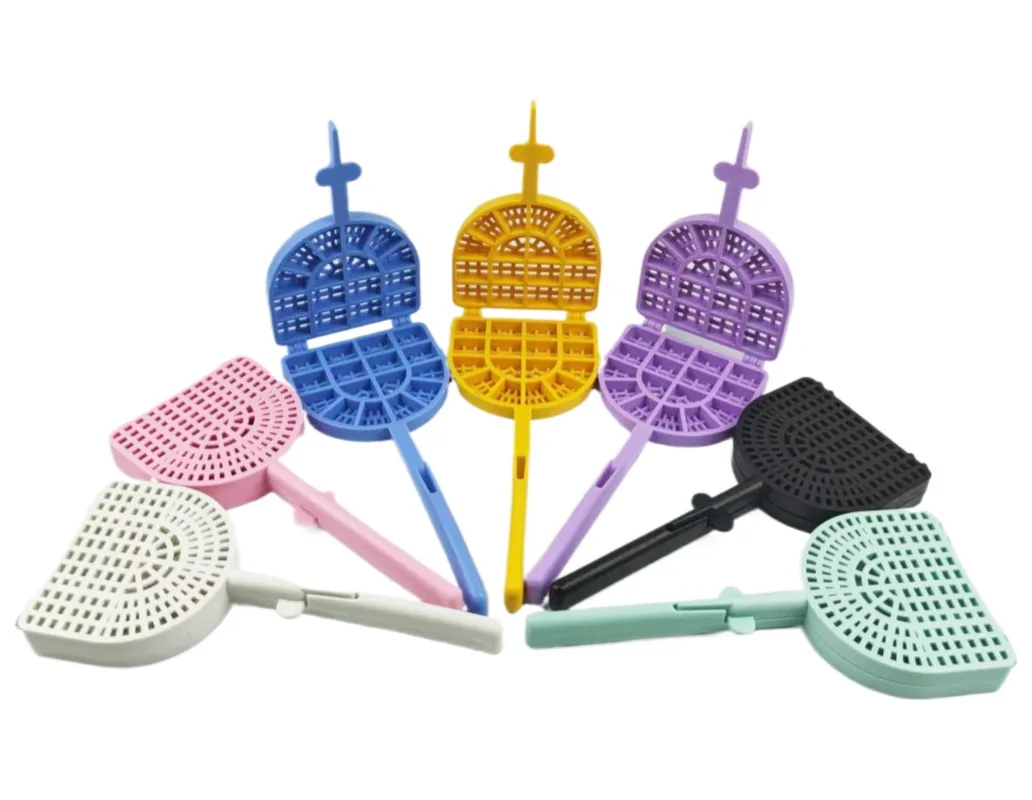 10Pcs Colored Dental Tooth Washing Racket for Porcelain Cleaning Denture Veneers Dentistry Materials Wash Tray Polishing Plate