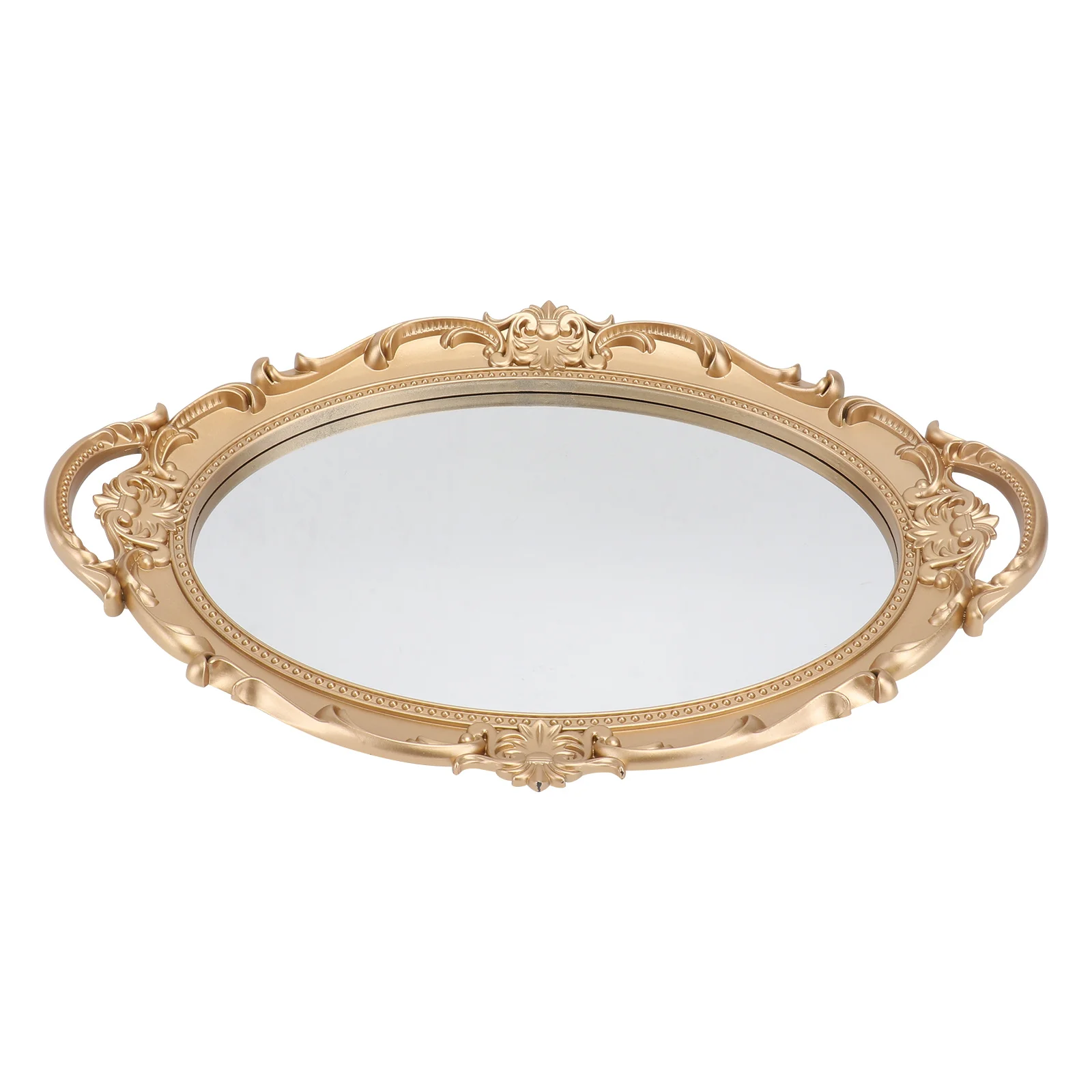 

Retro Mirror Tray European Style Vintage Decorative Tray for Living Room Bedroom Perfume Storage Ornament