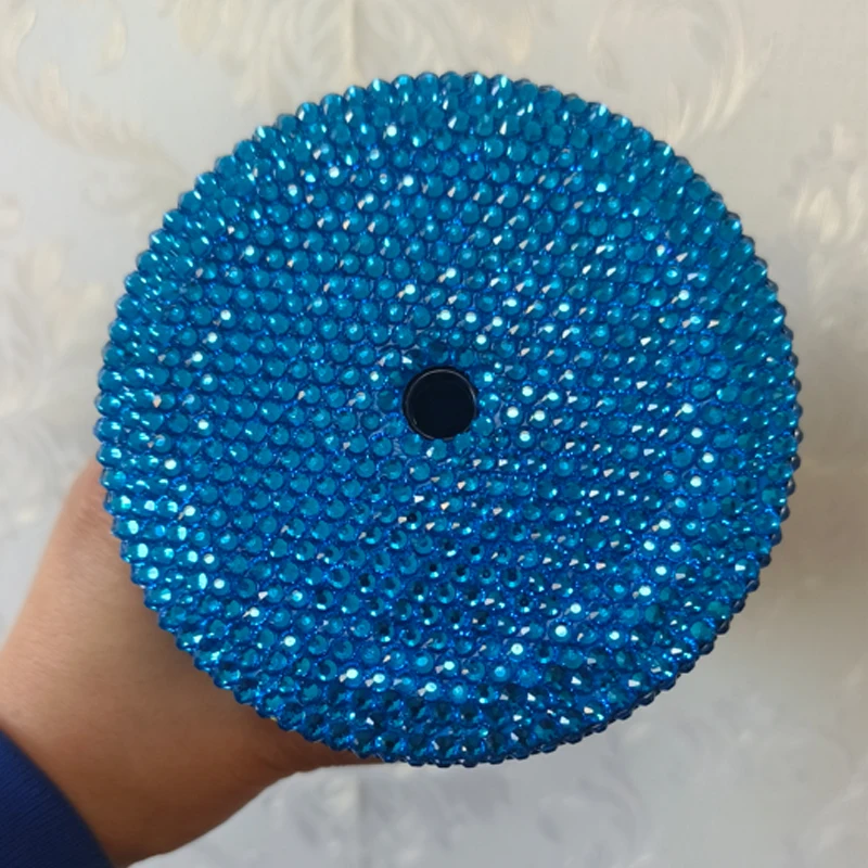 Luxury Rhinestone-Studded Stainless Steel Straw Cup Sparkling 500ml Thermos Glass Rhinestones Water Bottle Fashion Coffee Mug