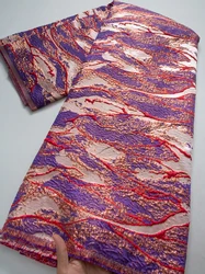 Nigerian Brocade Lace Fabric Newest African Jacquard Lace Fabric High Quality Luxury Sew For Women Wedding Dresses,5Yards 4014