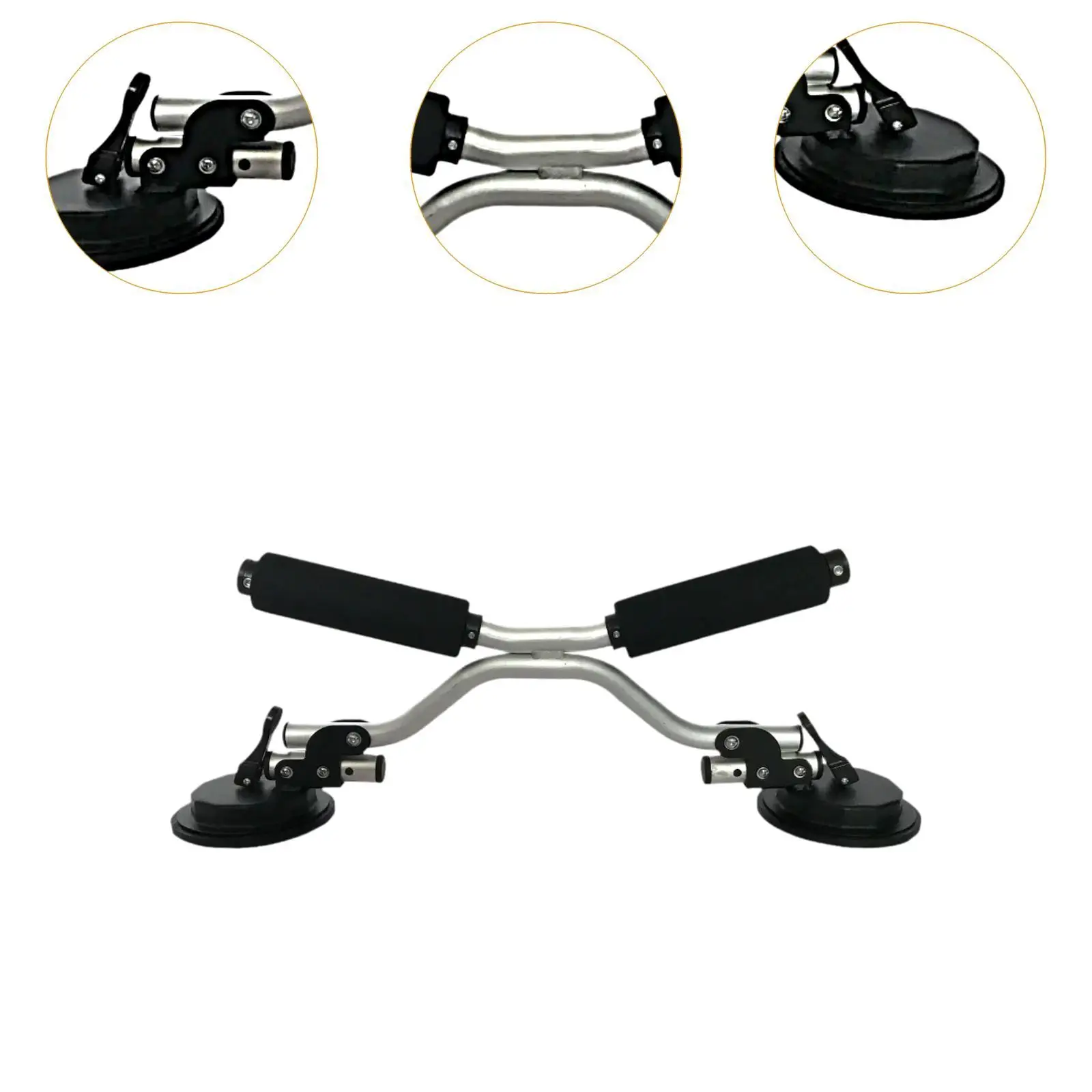 Heavy Duty Kayak Loader Suction Cup System Roof Slide Assist Roller Bracket for SUV Car Canoe
