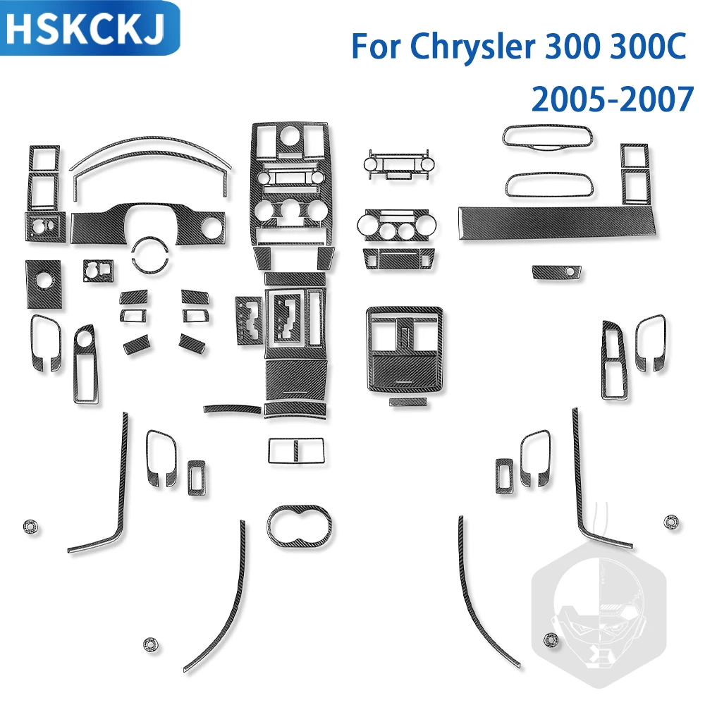 

For Chrysler 300 300C 2005 2006 2007 Accessories Carbon Fiber Car Interior Gear Speedometer Steering Wheel Trim Sticker Styling