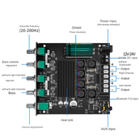 Superior-ZK-TB21 Bluetooth 5.0 Subwoofer Digital Amplifier Board TPA3116D2 50Wx2+100W 2.1 Channel Power Audio Stereo Bass AMP Ac
