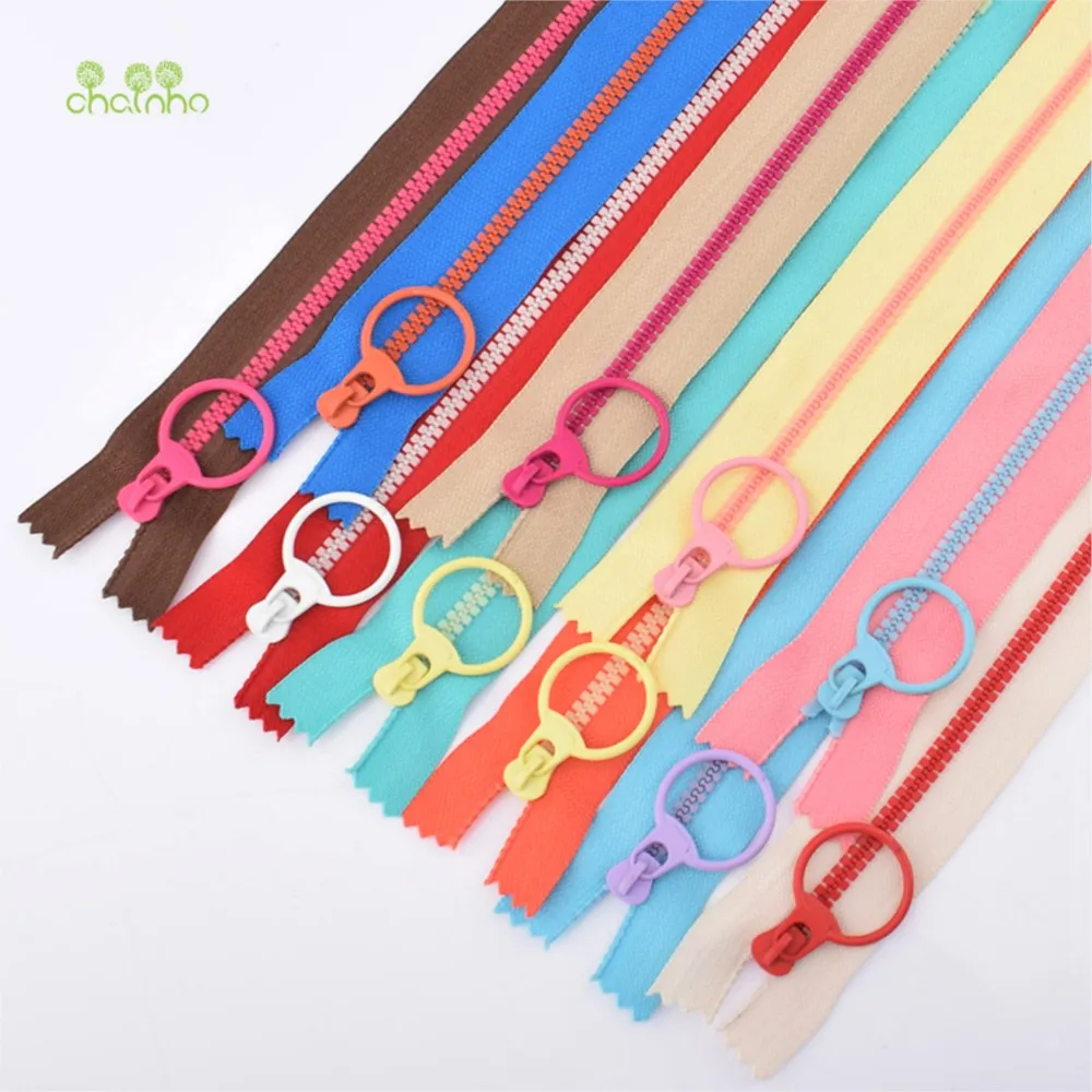 Chainho,Close-End Resin Zipper,Ring Head,For DIY Sewing Bags,Wallet,Purse,Gartments,Crafts,5 Kinds of Lenght,5 Pieces,ZP02