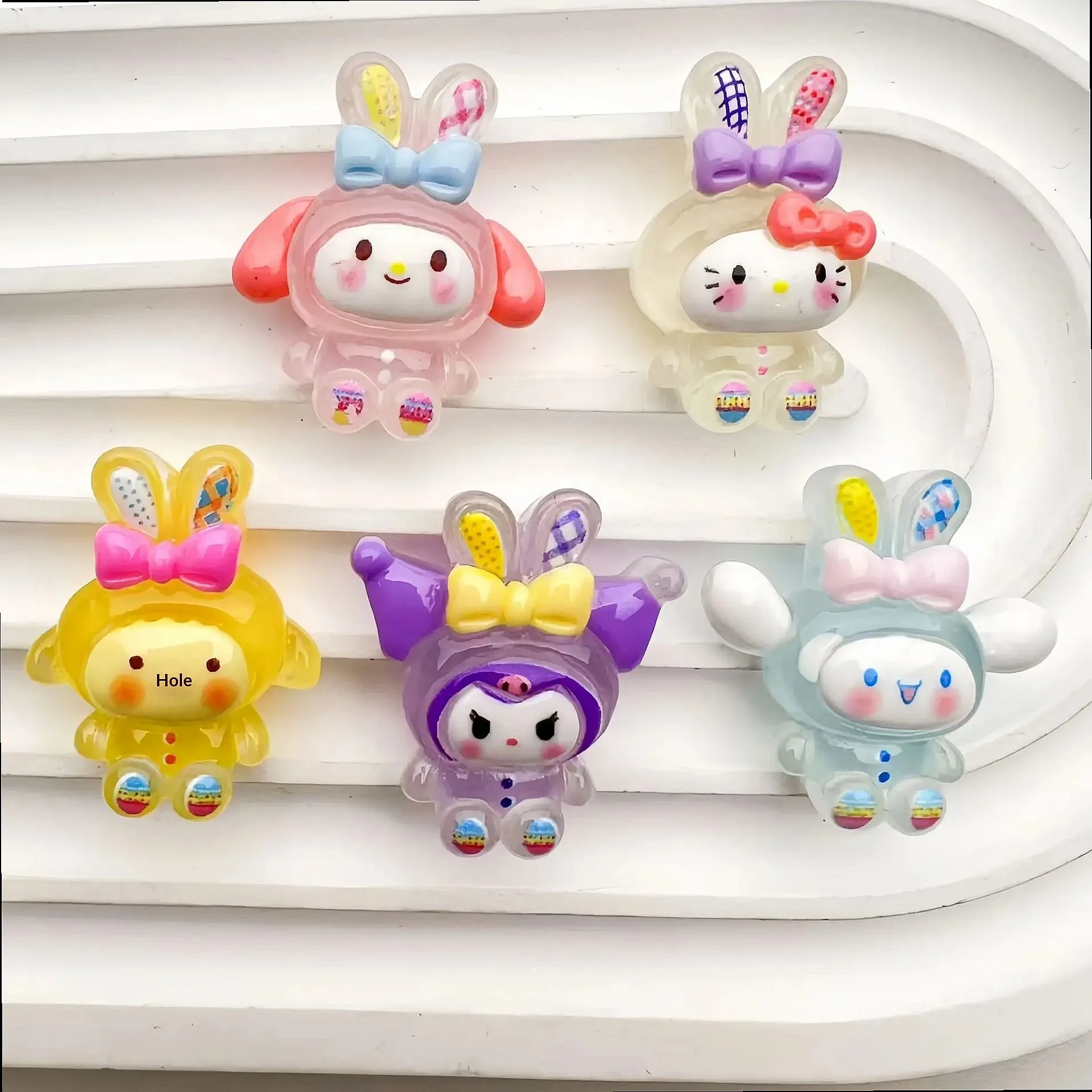 100pcs Kawaii Flatback Resin Cartoon Craft Decor for Scrapbook Phone Case Earrings Miniature Craft view 5