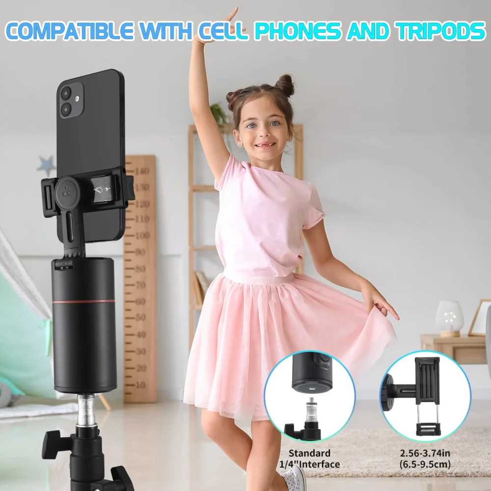 Auto Face Tracking Tripod, Smart Tracking Tripod with   Vlog/TIK Tok, ° Rotation Body Phone Camera Mount,  App