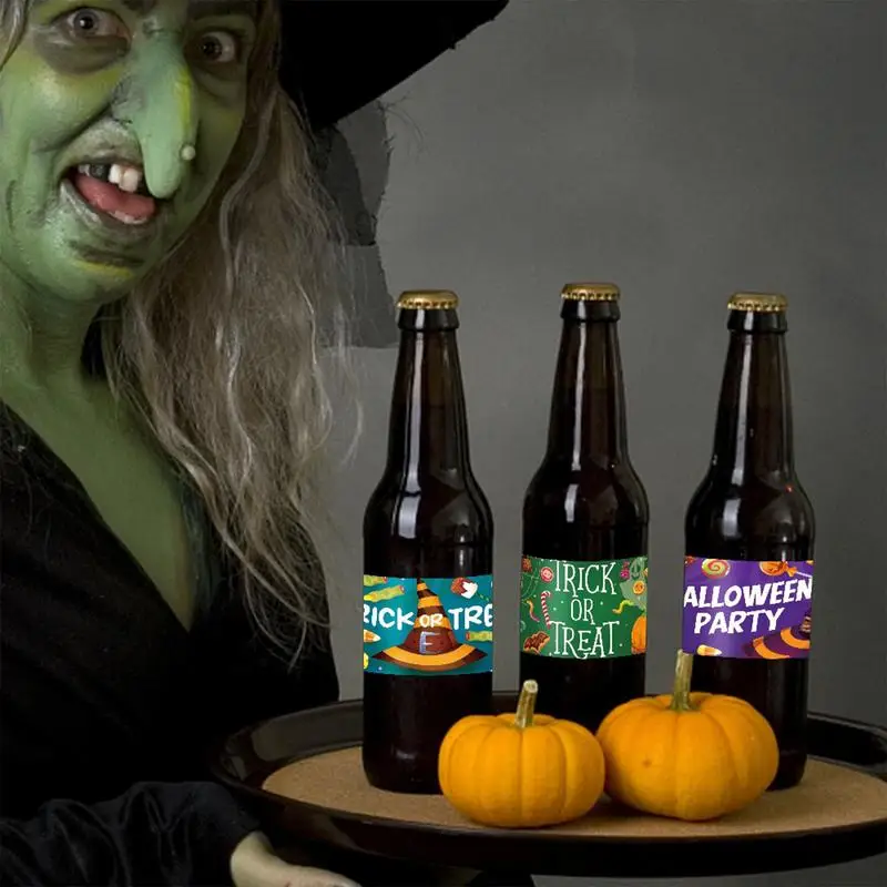 Waterfles Wikkel Rond Stickers Halloween Waterfles Wikkel Rond Labels Feestelijke Sfeer Decoratie Tool Voor Werkgebied