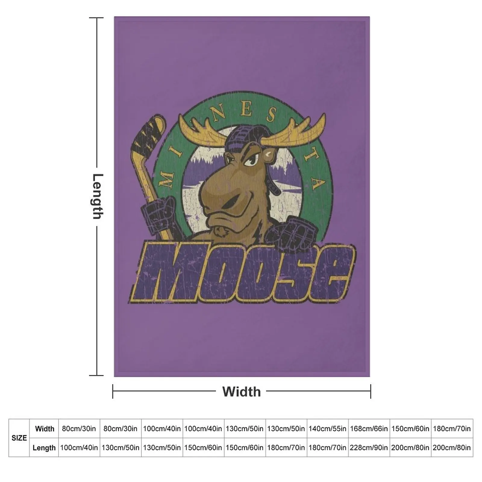 Minnesota Moose 1994 Throw Blanket couch cozy soft plush fuzzy picnic outdoor blanket