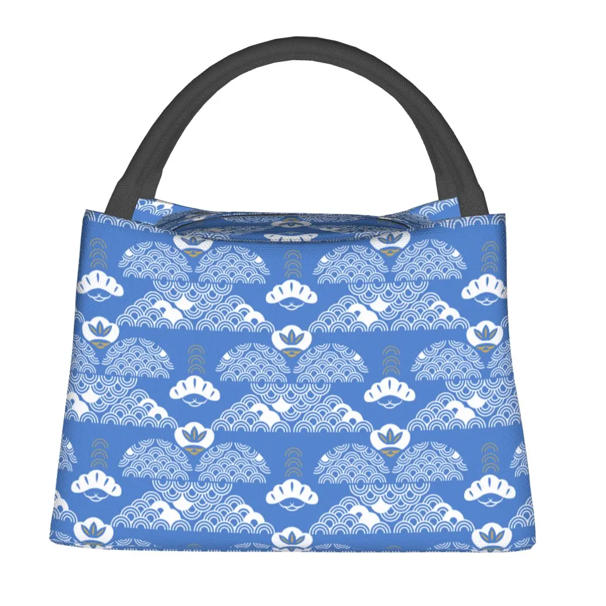 

Японская волнистая сумка для обеда Сакура, милый ланч-бокс для пикника, портативная сумка-тоут для еды, сумка-холодильник с принтом