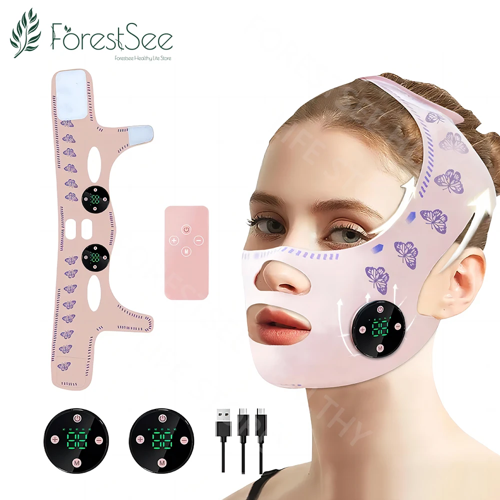 Sangle amincissante pour le visage, massage de la tête EMS, chargeur USB, lifting du visage, double ruisseau, joue, lifting du visage, masque fin