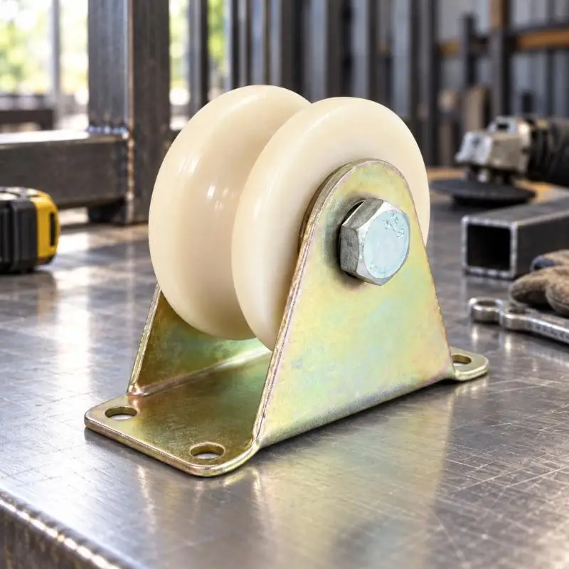 Fixed Track Pulley with Ball-Bearing Wheel and Four-Hole Base for Guided Door, Window, and Curtain Movement Projects M4YD