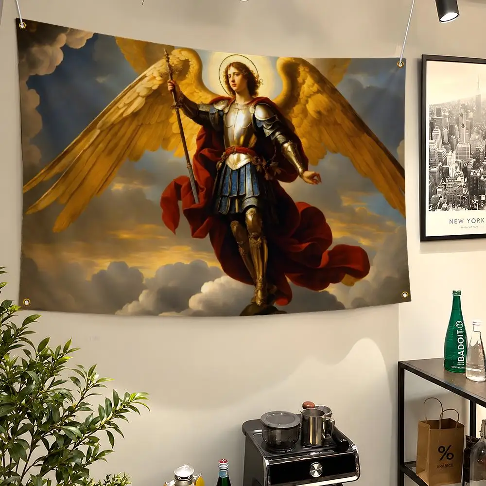Religion St. Michael the Archangel Sword Flags Wall Hanging Flag Banners For Birthday Parties Outdoor Bedroom Dorm Room Decor