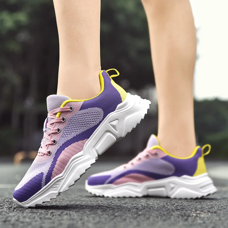 Women Marathon Jogging Shoes Purple Blue Girl Athletic Sport Running Training Shoes Breathable Summer Sport Shoes for Lady