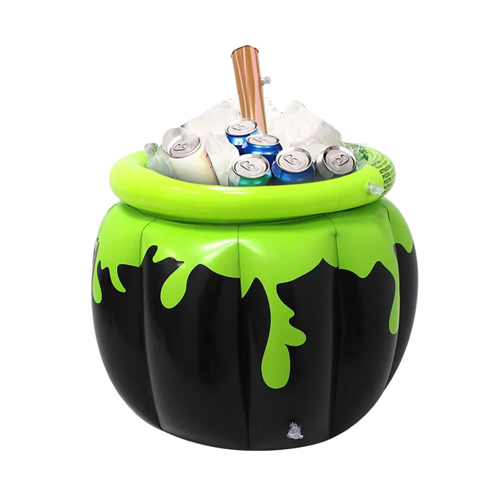 Halloween Witch Inflatable Ice Bucket,  Inflatable Cauldron Ice Bucket for Swimming Pool Halloween Party Photo Prop Decoration