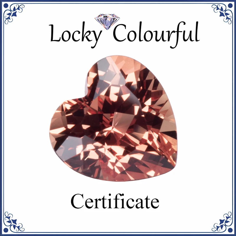 

Lab Grown Sapphire Orange Color Top Quality Heart Shape Charms Beads for Diy Jewelry Making Earrings Selectable AGL Certificate
