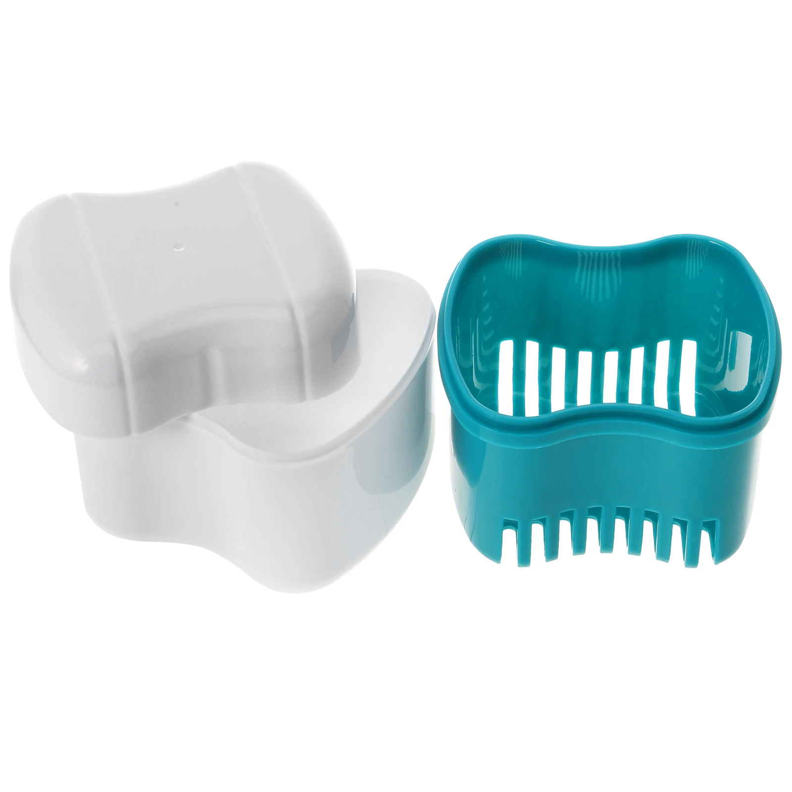

Denture Box Case Odorless Portable Travel Storage Medical PP Safe Rinsing Basket Big Capacity Tooth Shape Mini Size Oral Care