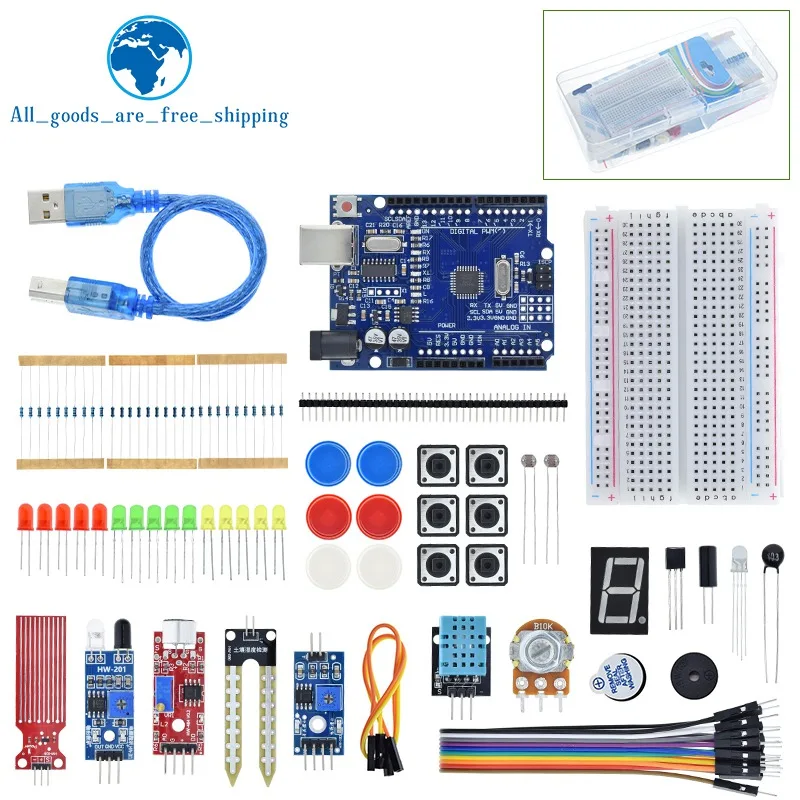 Imagem -02 - Tzt-basic Starter Kit para Arduino Uno Grupo r3 Kit Faça Você Mesmo r3 Board Breadboard Mais Retail Box