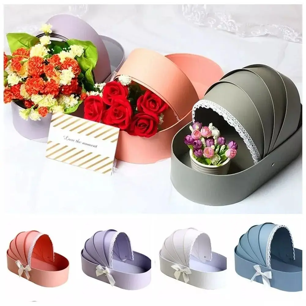 Handheld Flower Boxes Creative Florist Supplies Cradle Flower Packing Boxes Multi Use Bouquet Packaging Gift Arrangement Basket