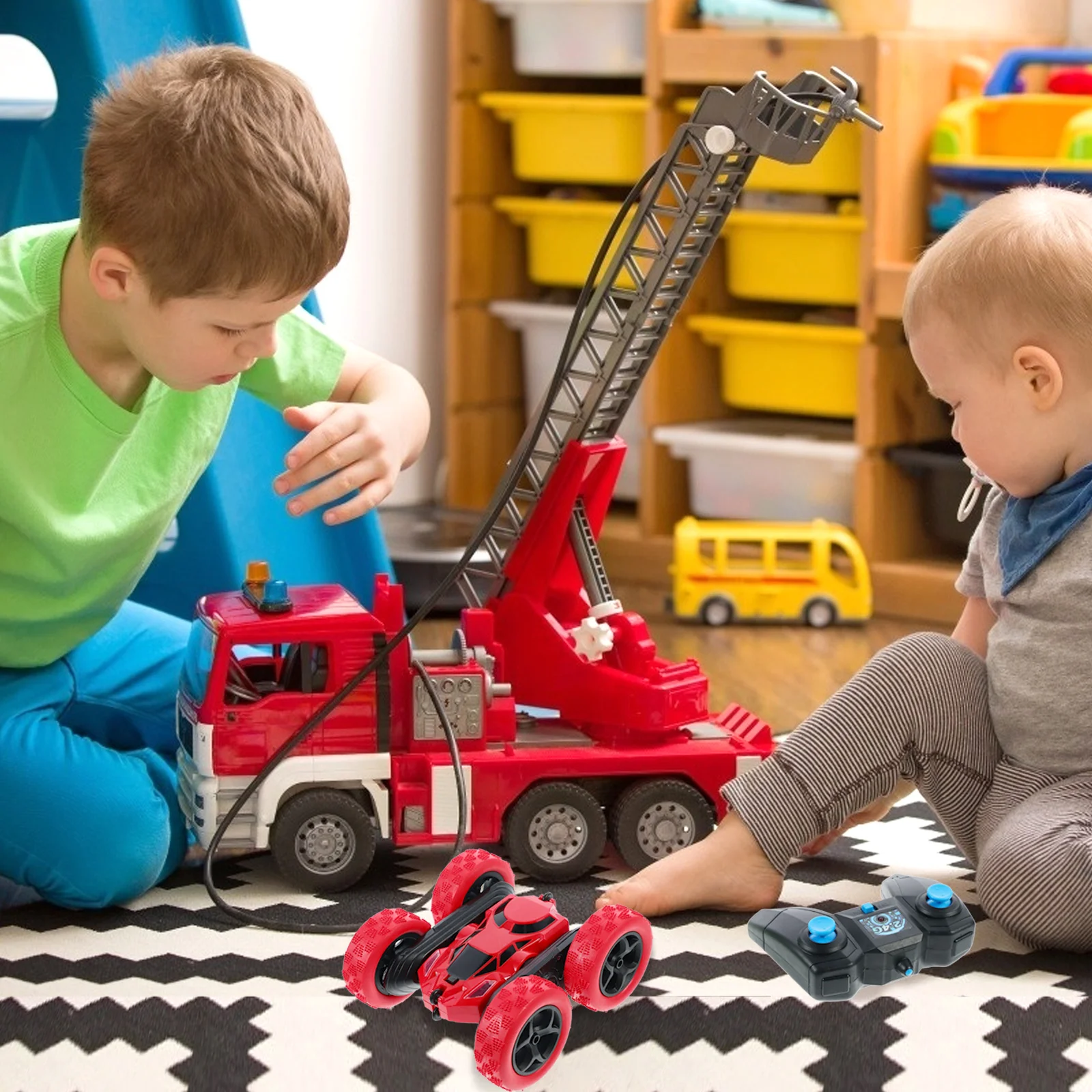 

Double Sided Stunt Car 360 Degree Forward Backward Turn Left Right Off Vehicle for Children Play