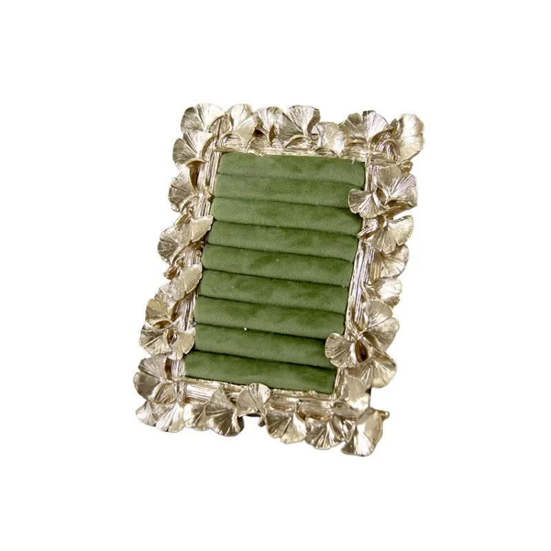 

Green resin photo frame jewelry rack, multi-functional ring display jewelry storage ornament