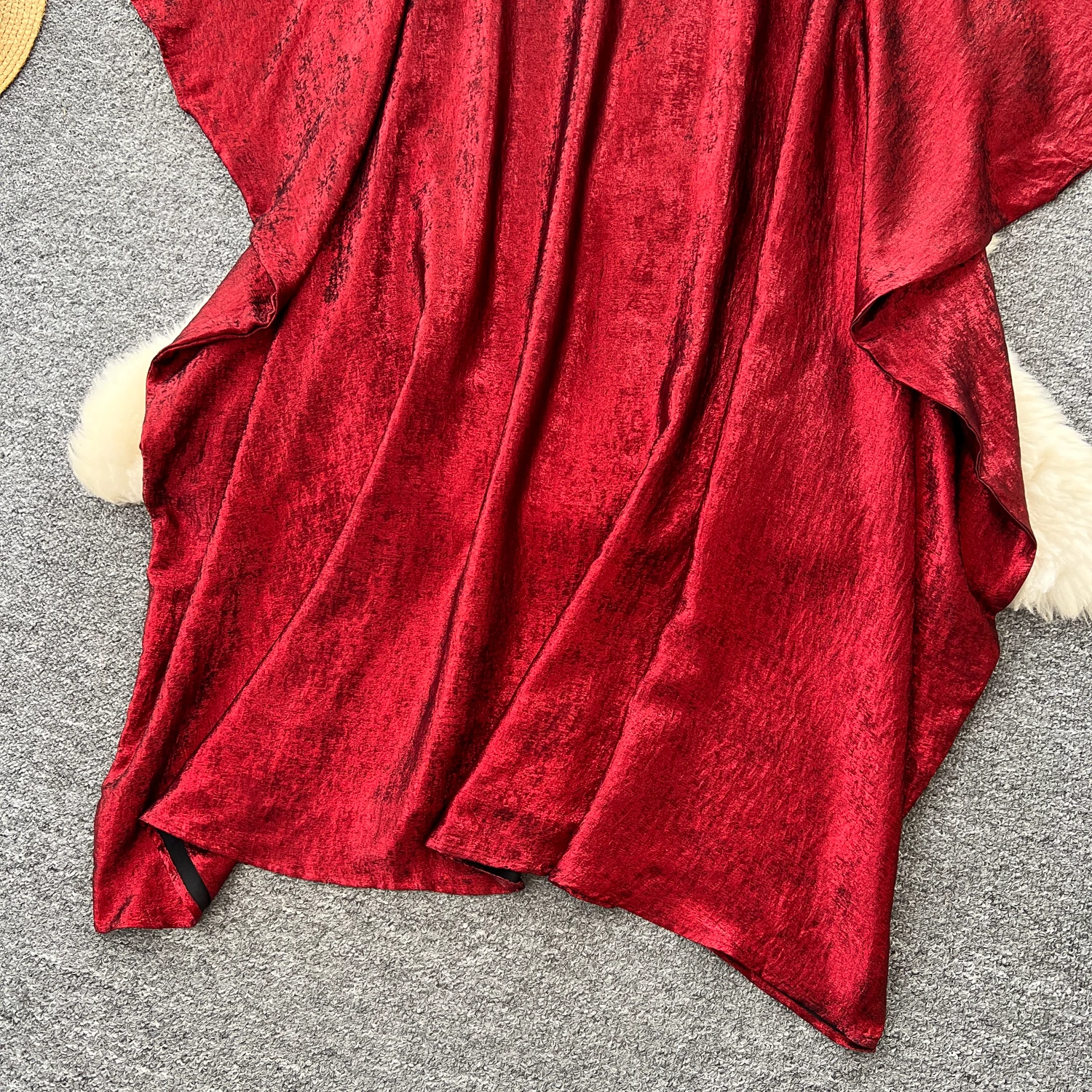 Chic vintage manica lunga O-Collo solido sciolto sottile Elegante fata moda coreana Boho Vestito estivo abbigliamento donna Abito lungo