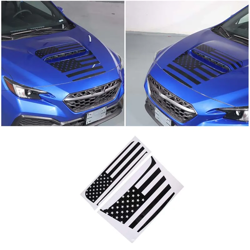 

For 2021-2023 Subaru WRX PVC Black Car Styling Hood Vinyl Decals Car Exterior Modification Accessories