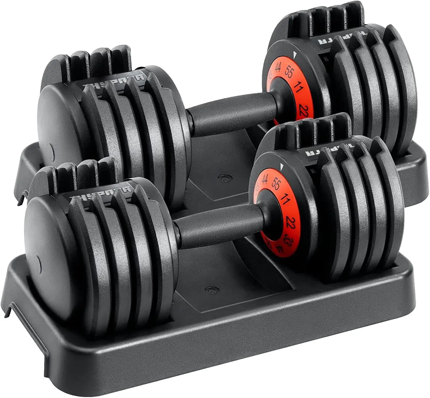 25/55 lbs Pair Adjustable Dumbbell Set, Adjust Dumbbell Weight for Exercises Pair Dumbbells for Men and Women in Home