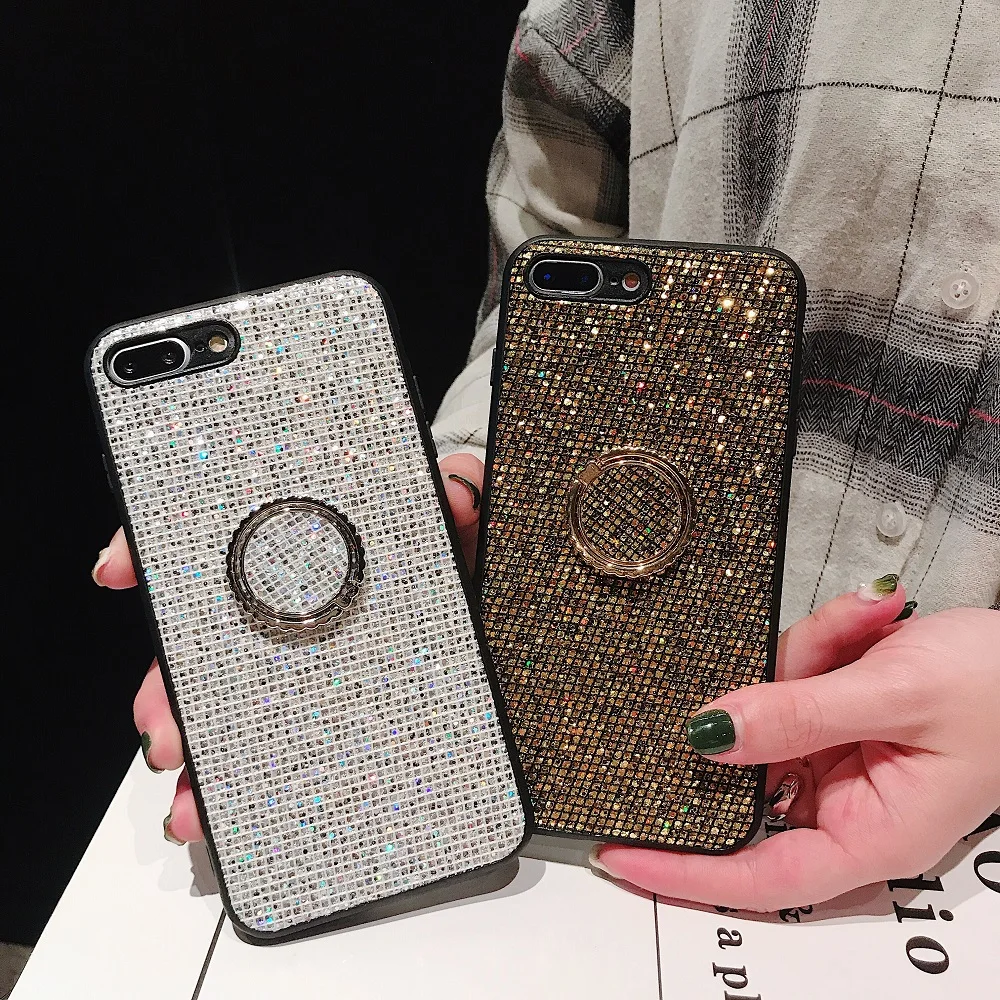 

Shiny Case For Samsung Galaxy A01 A12 A31 A41 A40 A42 A50 A51 A70 A71 A52 A72 A21S A20E A10 Back Cover Bracket Funda Bling Coque