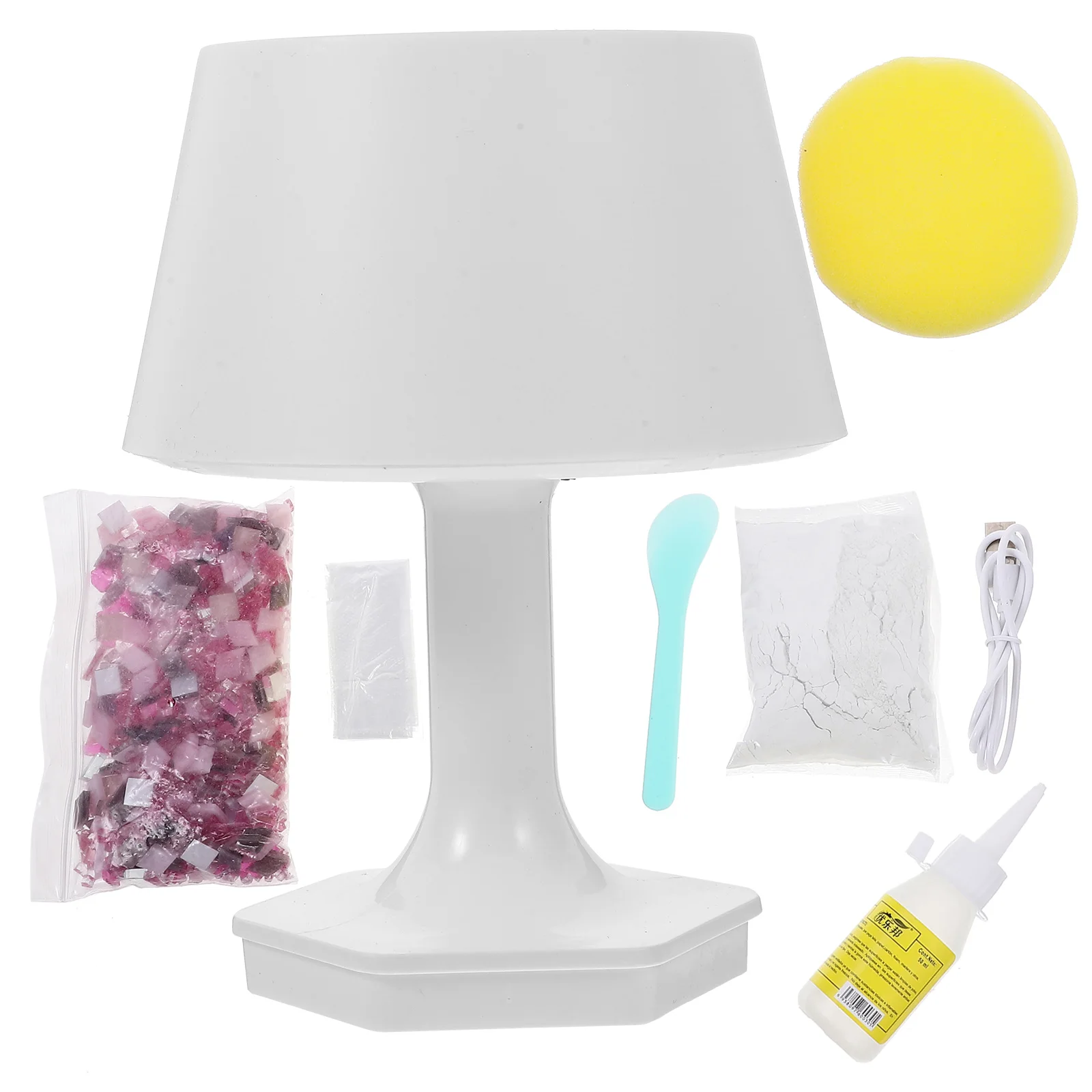 

1 set 1 Set For Kids Diy Diy Material Supplies Creative Mosaic Decorative Light With Table Table Lamp Kit Lamp Accessories