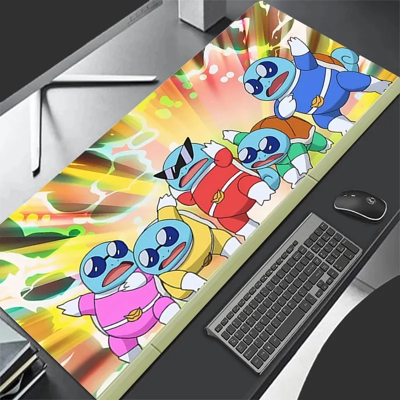 Mauspad XL Lockedge, großes Gaming-Zubehör, Computer-Gamer-Tastaturpad, Pokemon Squirtle Mauspad, Schreibtisch, XXL-Mauspad als Geschenk